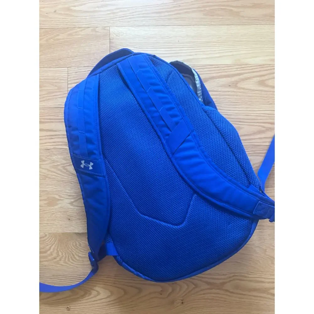 Royal Blue Under Armour Hustle 6.0 Backpack White Logo